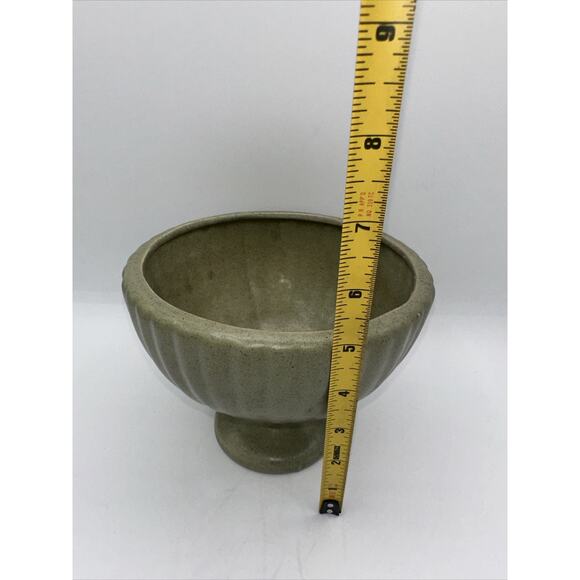 Vintage MCM Haeger Green 5" Pedestal Bowl Planter Vase - Picture 3 of 5